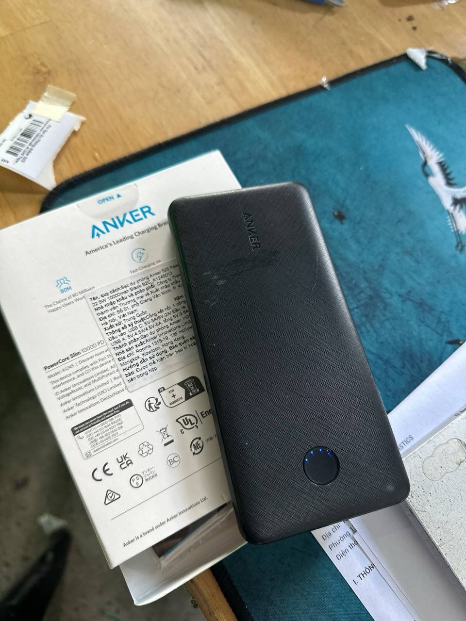Pin Sạc Dự Phòng Anker 523 Powercore 10000mAh A1245 Type-C và USB -A - Hàng Chính Hãng - Đen