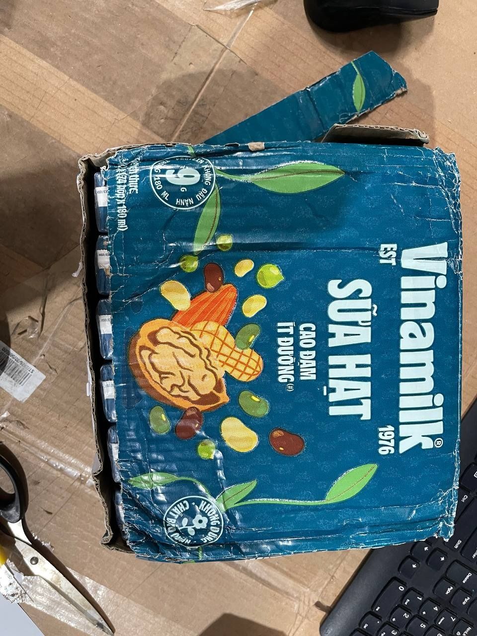 Thùng 24 hộp sữa hạt cao đạm Vinamilk ít đường 180ml