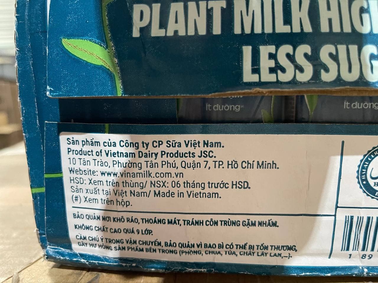 Thùng 24 hộp sữa hạt cao đạm Vinamilk ít đường 180ml