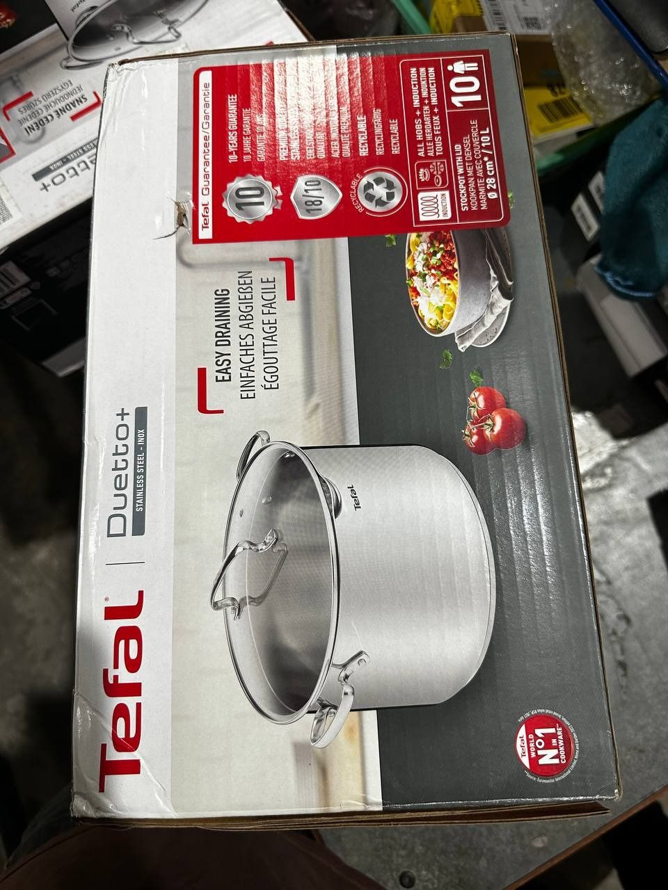Nồi/ quánh Inox đáy từ Tefal Duetto Plus cao cấp (18cm/20cm/22cm/24cm/28cm) - Hàng chính hãng - Nồi 22cm, 6.1L