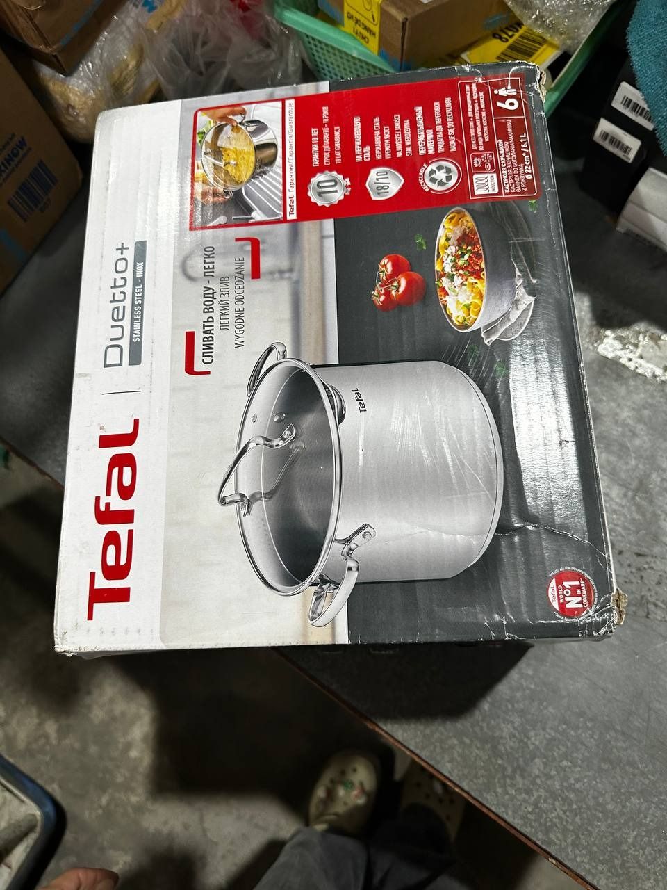 Nồi/ quánh Inox đáy từ Tefal Duetto Plus cao cấp (18cm/20cm/22cm/24cm/28cm) - Hàng chính hãng - Nồi 22cm, 6.1L