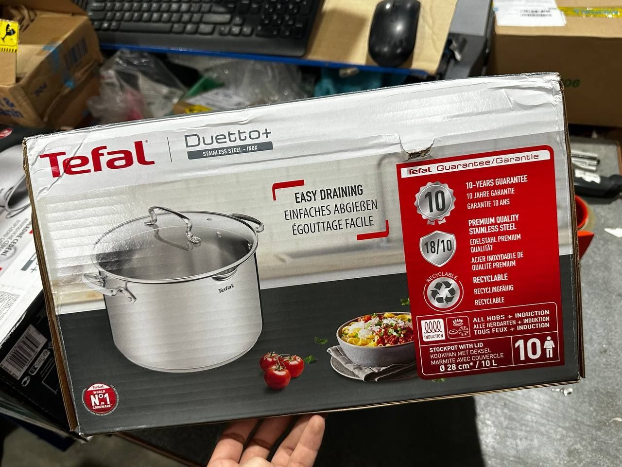 Nồi/ quánh Inox đáy từ Tefal Duetto Plus cao cấp (18cm/20cm/22cm/24cm/28cm) - Hàng chính hãng - Nồi 28cm, 10L
