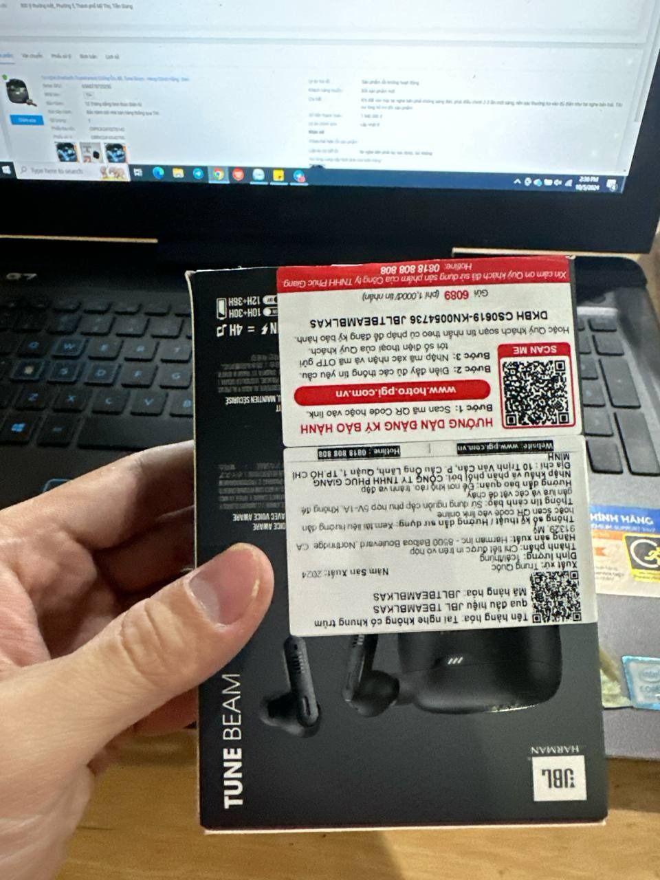 Tai nghe Bluetooth Truewireless Chống Ồn JBL Tune Beam - Hàng Chính Hãng - Đen