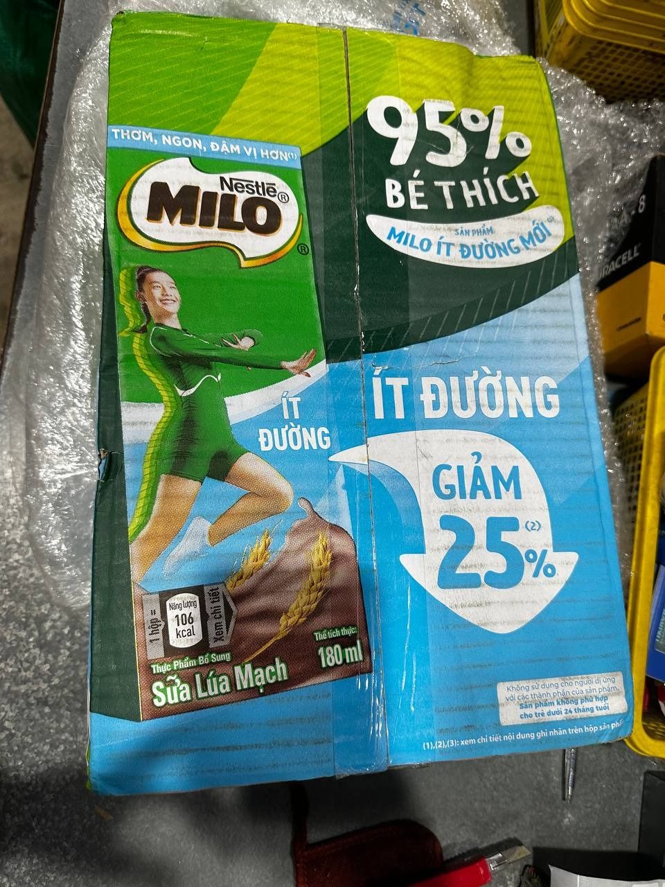 Thùng 48 Hộp Sữa Nestlé Milo Ít Đường (180ml/ Hộp)