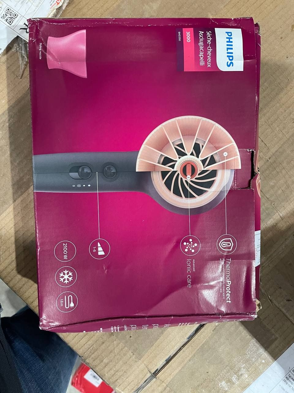 Máy Sấy Tóc Philips BHD350/10 - Công Suất 2100W, 3 Chế Độ Sấy, ION - Hàng Chính Hãng
