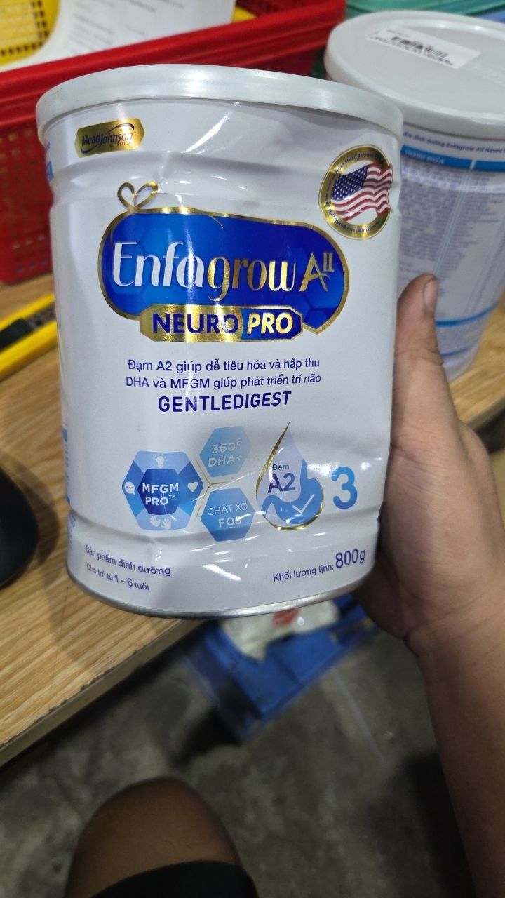 Sữa bột Enfagrow A2 Neuropro 3 800g giúp dễ tiêu hóa, hấp thu cho trẻ từ 1-6 tuổi