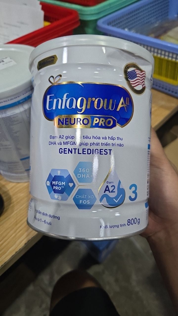 Sữa bột Enfagrow A2 Neuropro 3 800g giúp dễ tiêu hóa, hấp thu cho trẻ từ 1-6 tuổi