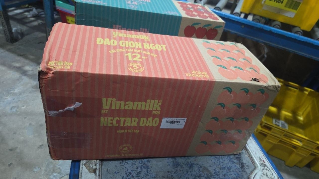 Thùng 12 hộp Nước Đào Ép Necta Vinamilk - Hộp giấy 1L
