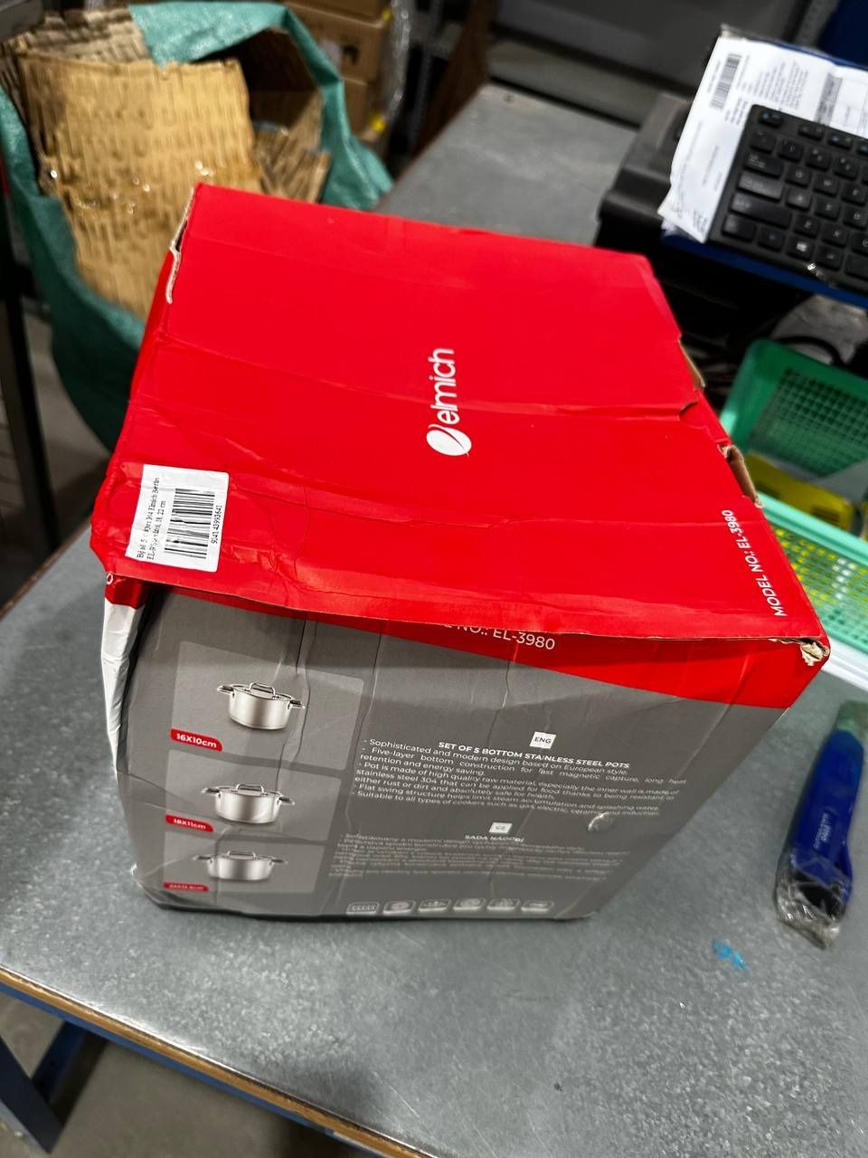 Bộ nồi 5 đáy Inox 304 Elmich Berlin EL 3980 Size 16, 18, 22cm