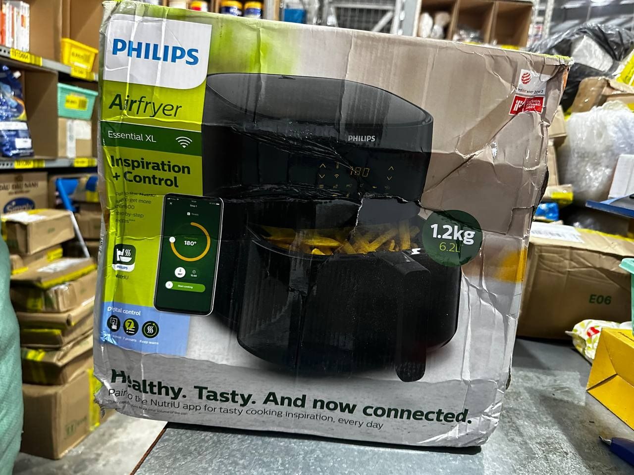 Nồi Chiên Không Dầu Philips HD9280 /90 Essential size XL Digital Connected - Hàng Chính Hãng