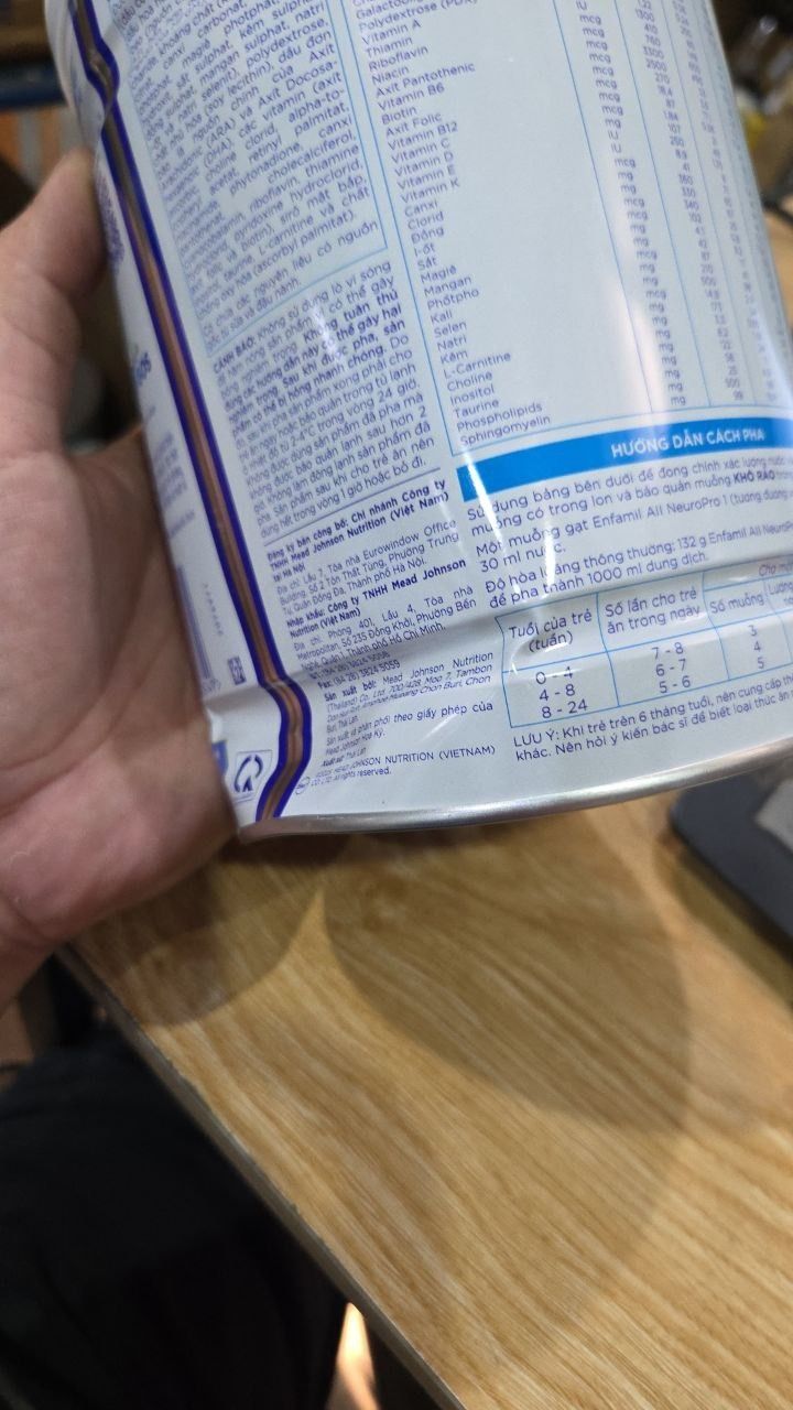 Bộ 6 lon sữa bột Enfamil A2 Neuropro 1 giúp dễ tiêu hóa, hấp thu cho trẻ từ 0-6 tháng tuổi – 800g/lon