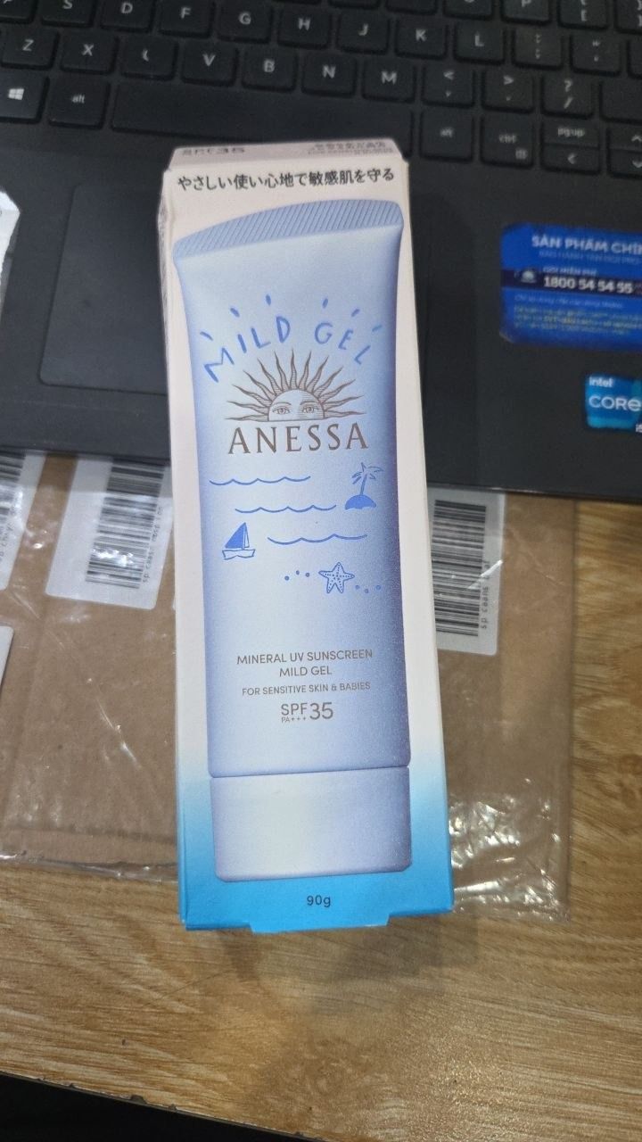 Kem chống nắng dạng gel dịu nhẹ cho da nhạy cảm và trẻ em Anessa Mineral UV sunscreen mild gel For Sensitive Skin & Babies SPF 35+ PA++++ 90g