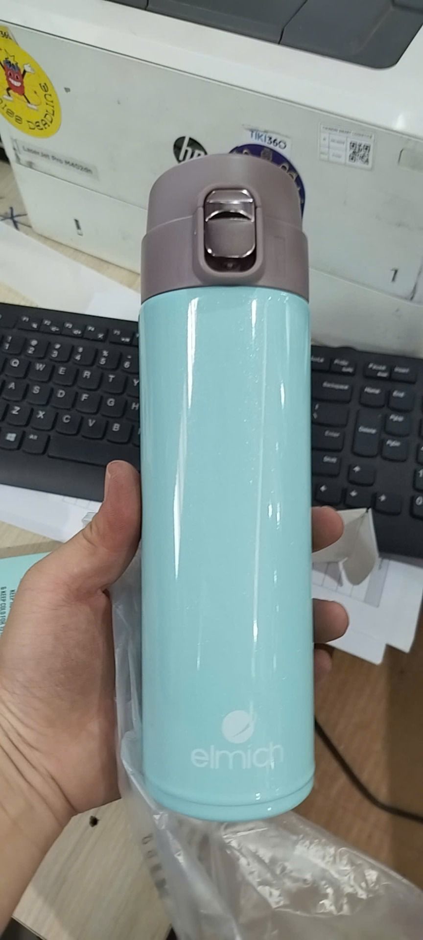 Bình giữ nhiệt inox 304 Elmich EL8295 dung tích 500ml - Hàng chính hãng - Xanh