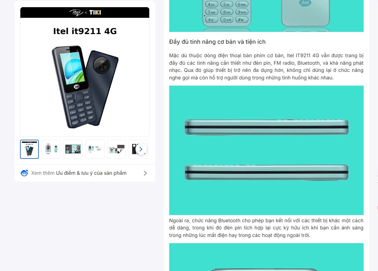 Điện thoại Itel it9211 - Hàng Chính Hãng - Đen