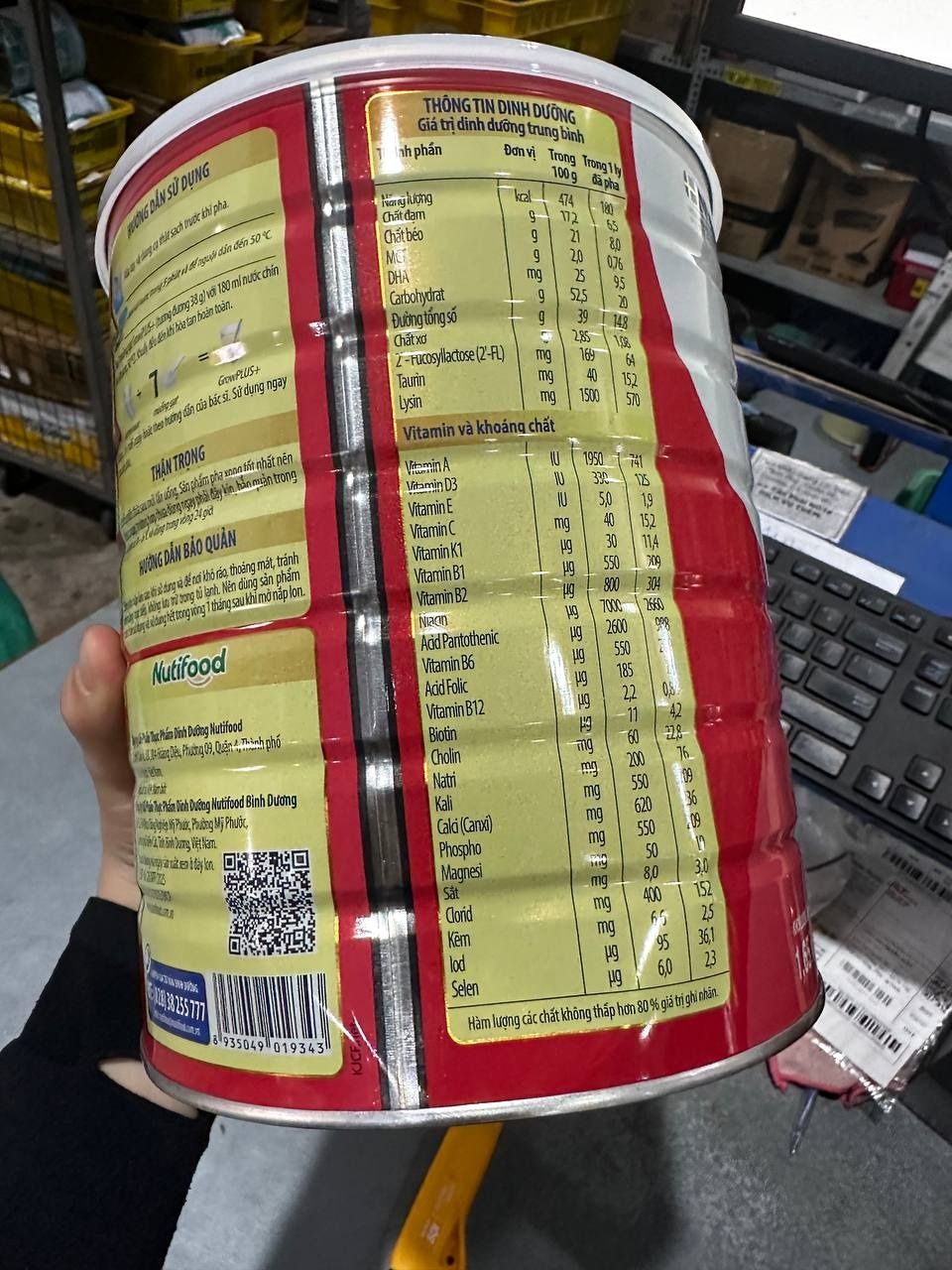 Sữa bột Nutifood GrowPLUS+ Suy Dinh Dưỡng (Đỏ) 2+ Lon 1,65KG