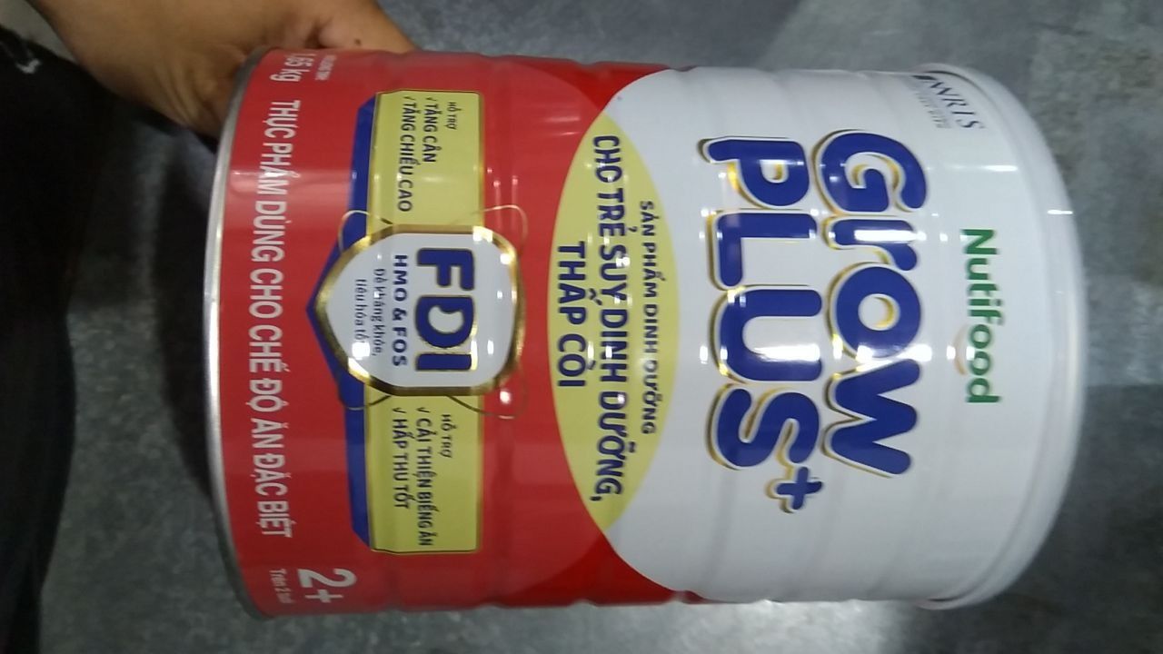 Sữa bột Nutifood GrowPLUS+ Suy Dinh Dưỡng (Đỏ) 2+ Lon 1,65KG