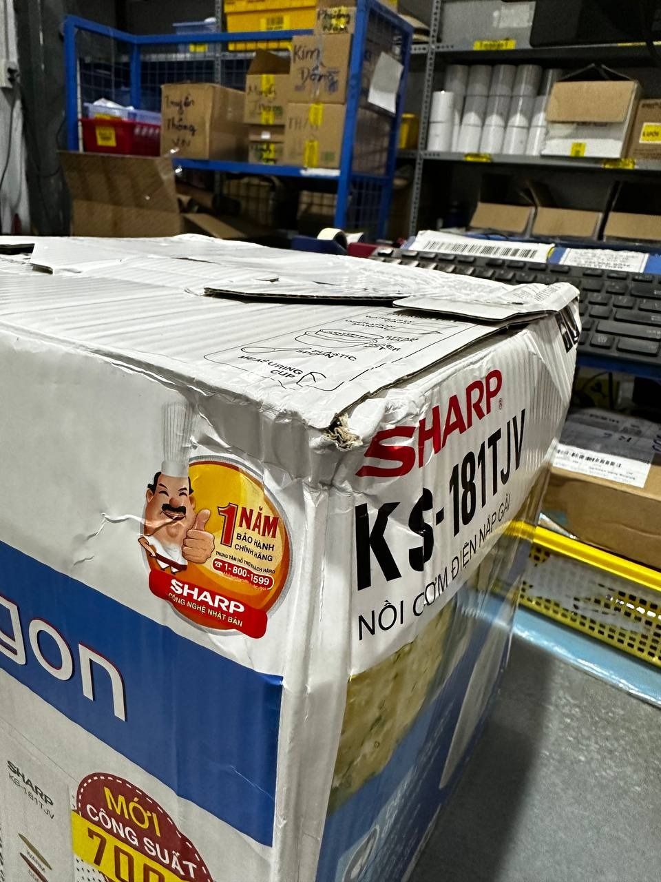 Nồi Cơm Điện Nắp Gài Sharp KS-181TJV - 1.8 L - Hàng chính hãng