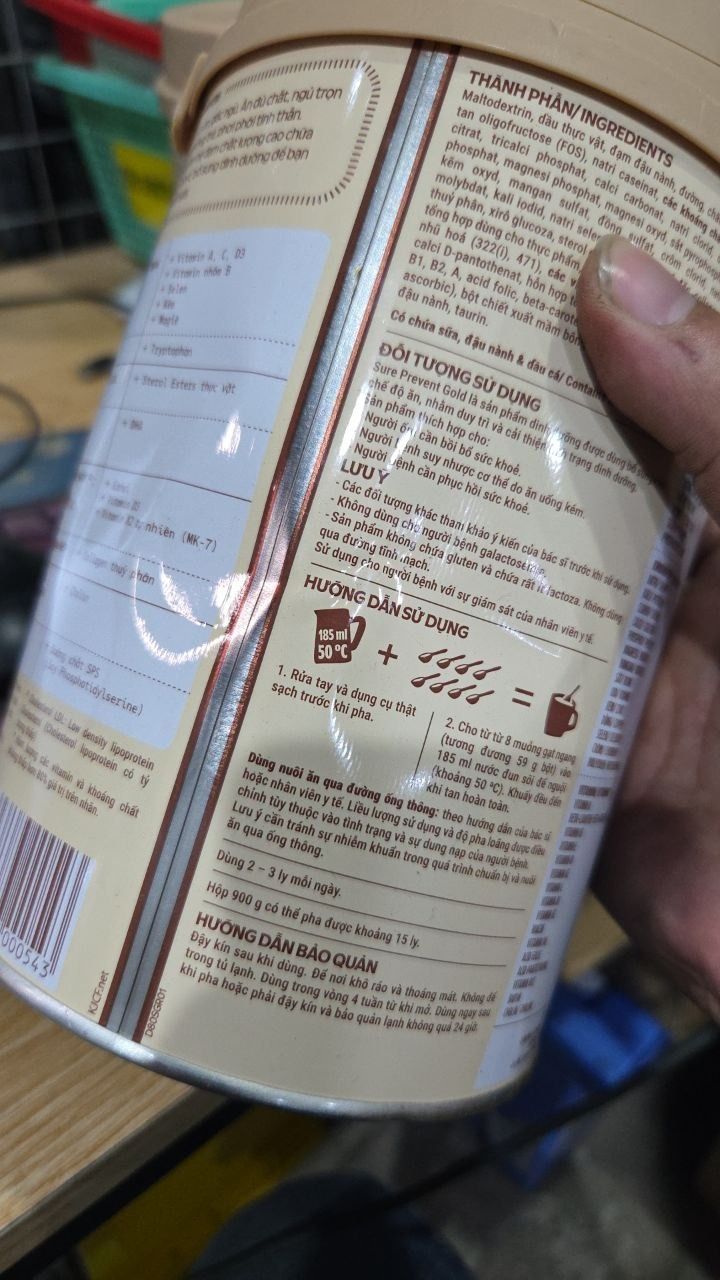 Sữa bột cho người lớn tuổi Vinamilk Sure Prevent 900g (Hộp thiếc) - bổ sung dinh dưỡng và tăng cường sức khỏe