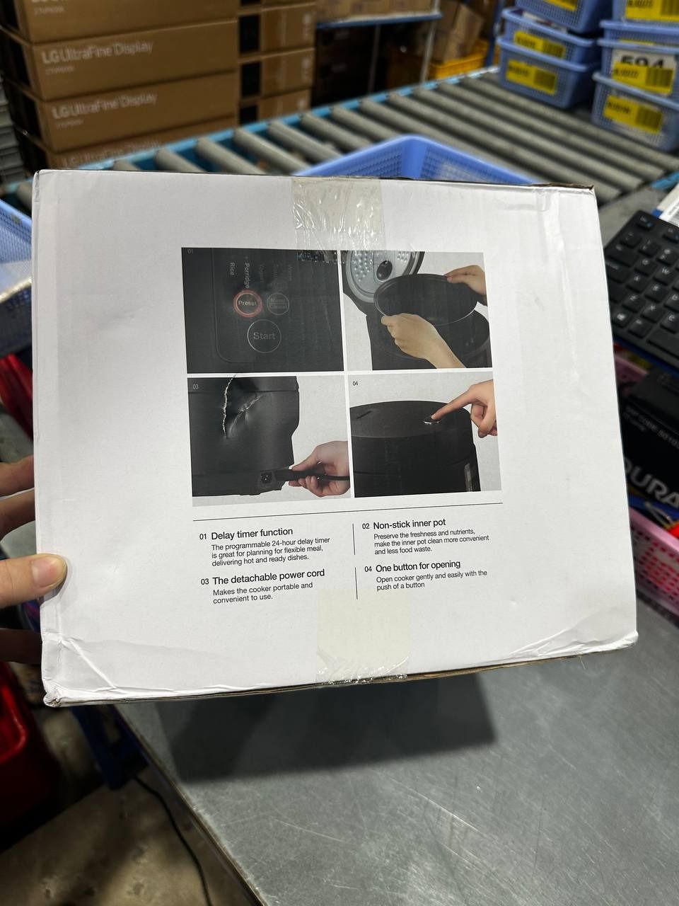 Nồi cơm điện Locknlock EJR346BLK (Giữ ấm 24h - 5 chế độ nấu - lòng nồi chống dính) 1.2 Lít - Black - Hàng chính hãng