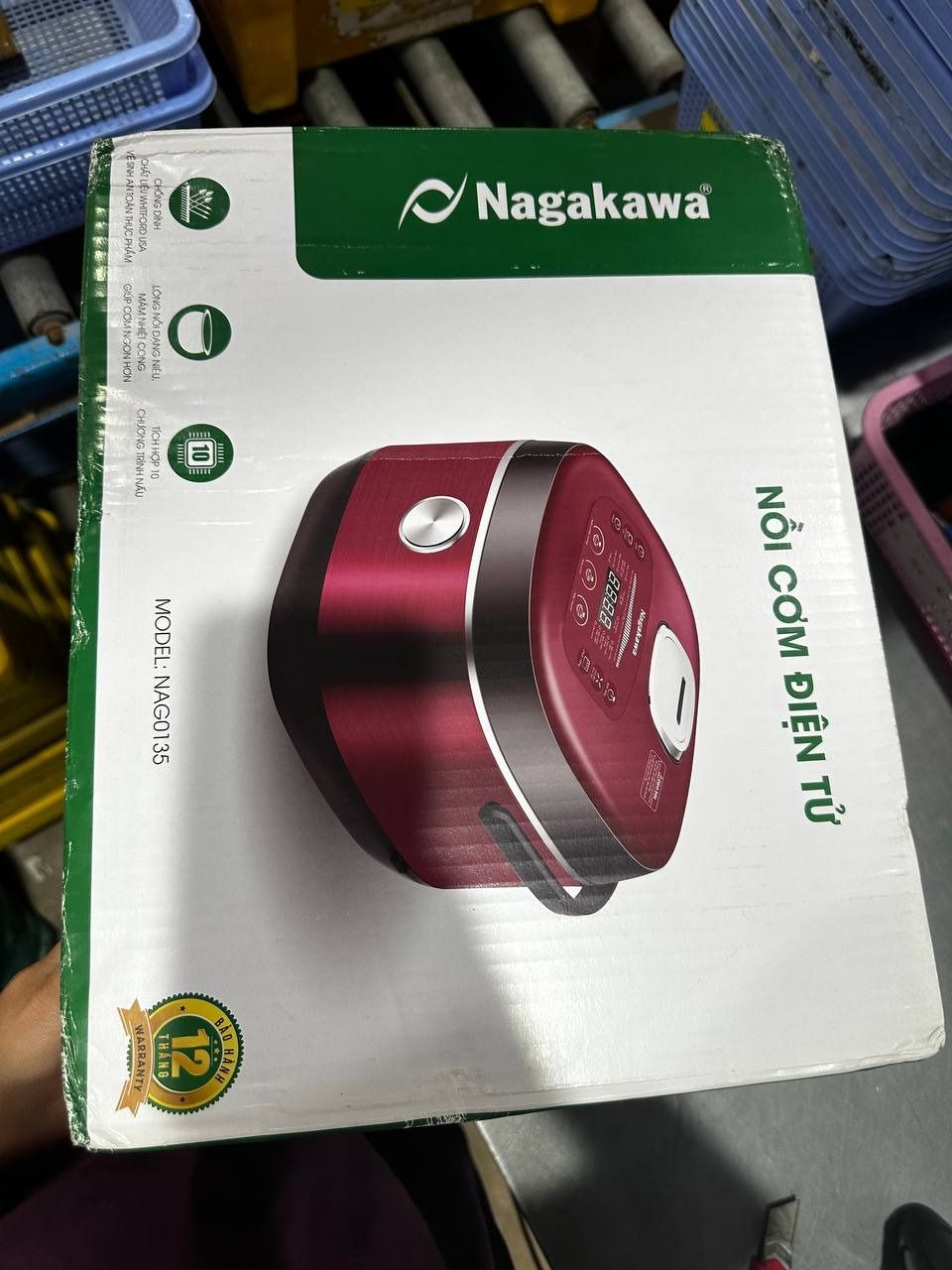 Nồi Cơm Điện Tử Lòng Niêu Nagakawa NAG0135 (1.8L - 900W) - Tích Hợp 10 Chương Trình Nấu - Hàng Chính Hãng