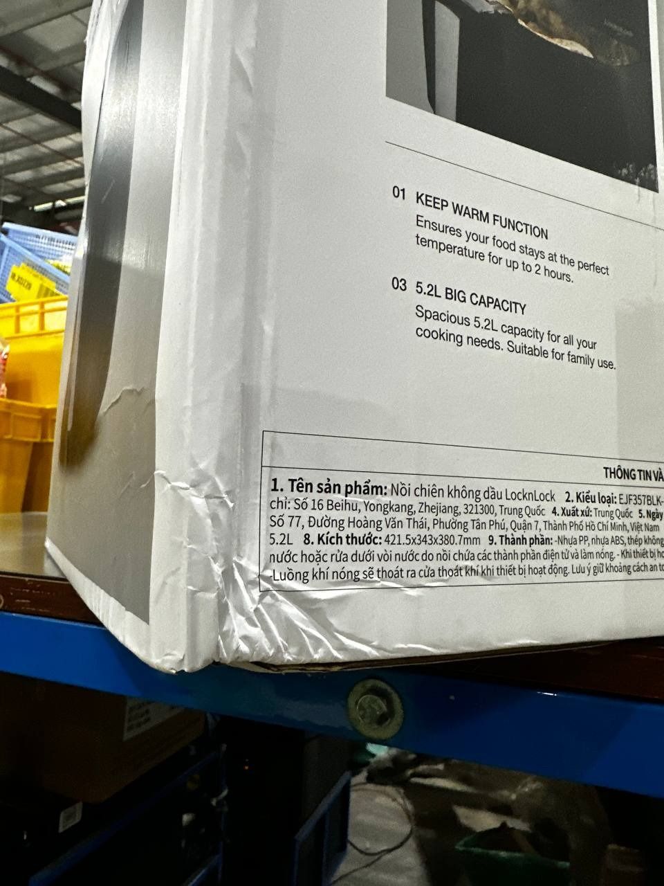 Nồi Chiên Không Dầu Điện Tử Lock Lock EJF357BLK (5.2 Lít) - Hàng Chính Hãng