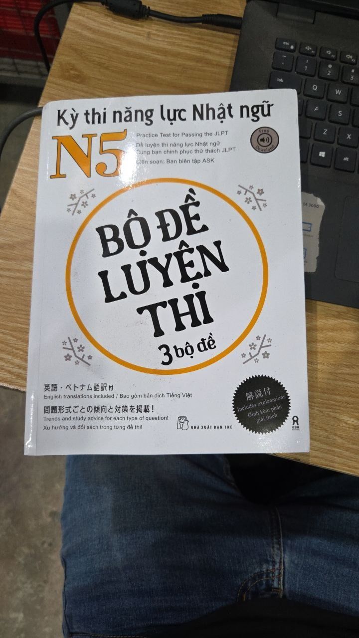 Sách Kỳ thi năng lực Nhật ngữ N5 - Bộ đề luyện thi 3 bộ đề