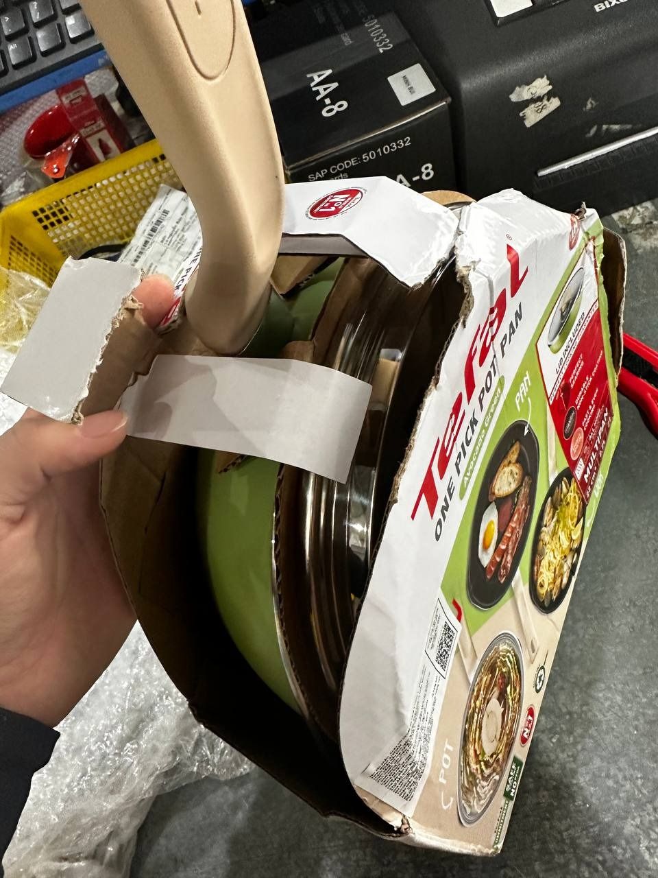 Chảo nồi có nắp chống dính đa năng Tefal One Pick Pot Pan 3 trong 1 - 22cm - Hàng chính hãng - Xanh