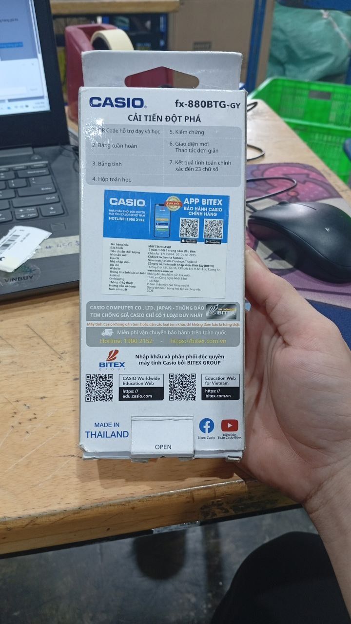 Máy Tính CASIO FX-880BTG - Màu Xám