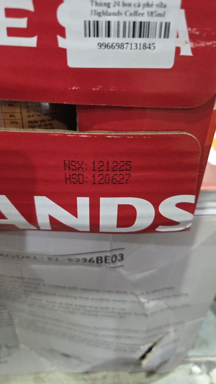 Thùng 24 lon cà phê sữa Highlands Coffee 185ml