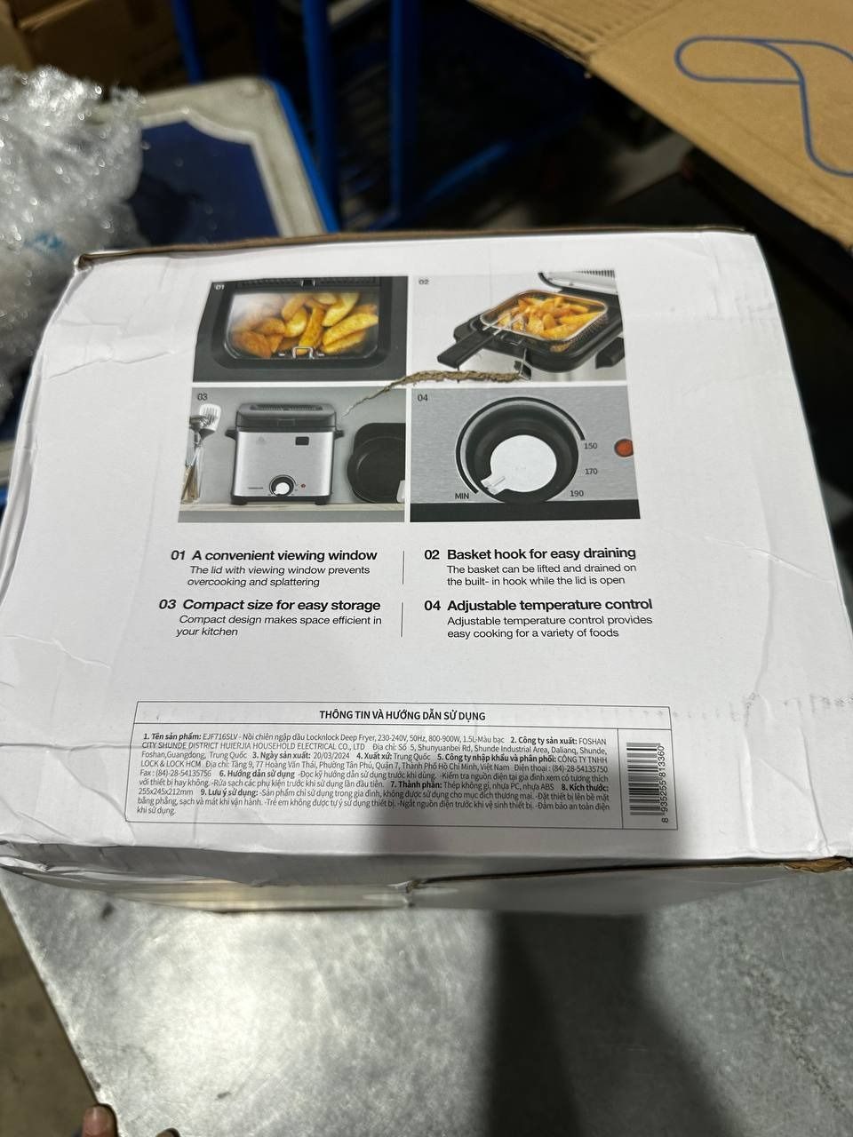 Nồi Chiên Ngập Dầu Lock Lock EJF716SLV (1.5 Lít) - Hàng chính hãng