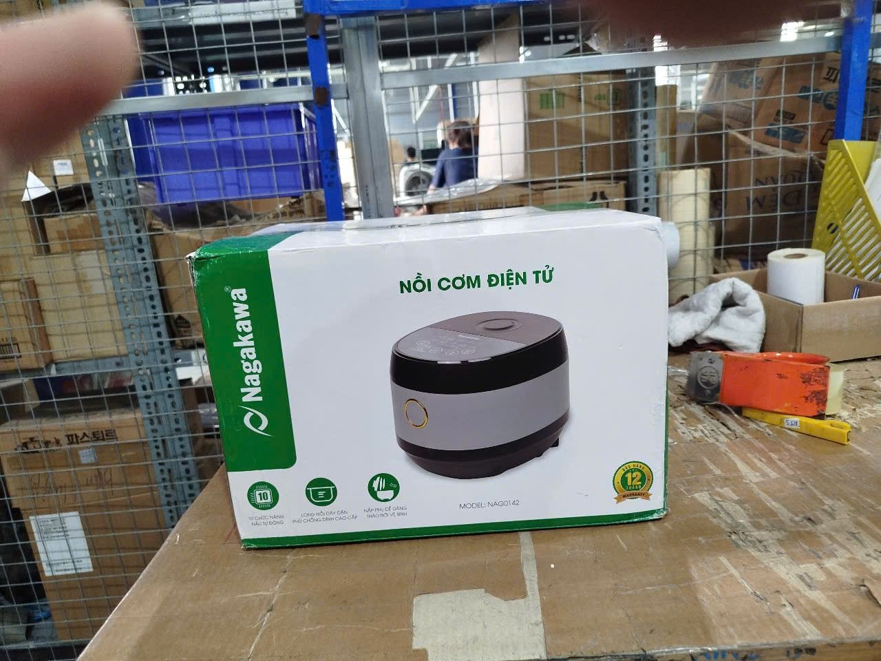 Nồi cơm điện tử Nagakawa NAG0142 (1.5L) - 10 chương trình nấu - Hàng chính hãng) - Hồng