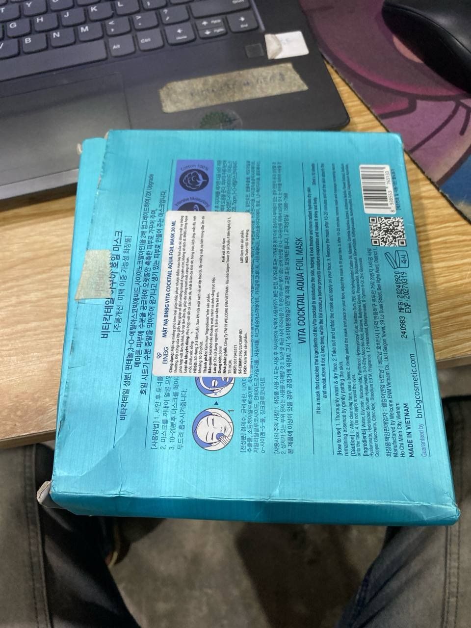Combo 10 Mặt Nạ Cấp Ẩm Cho Da BNBG Vita Cocktail AQUA Foil Mask 30mlx10