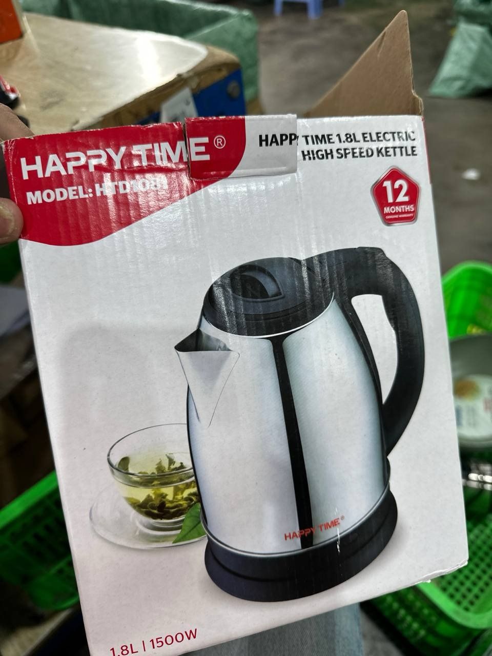 Ấm Siêu Tốc Inox Happy Time Sunhouse HTD1081 (1.8 lít)- Hàng chính hãng