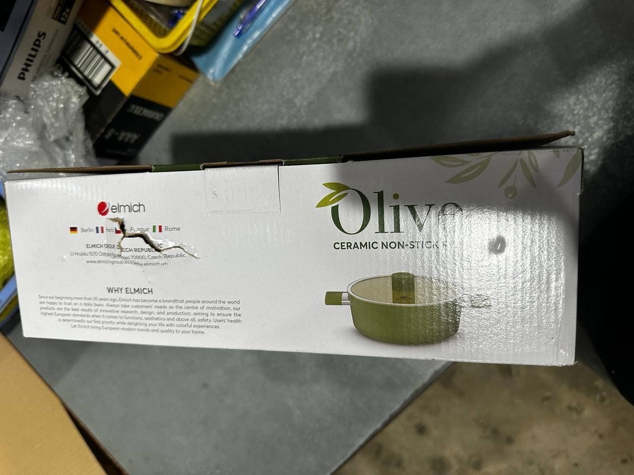 [LIVE] Nồi phủ sứ an toàn Elmich Olive EL-5523OV  - 24cm