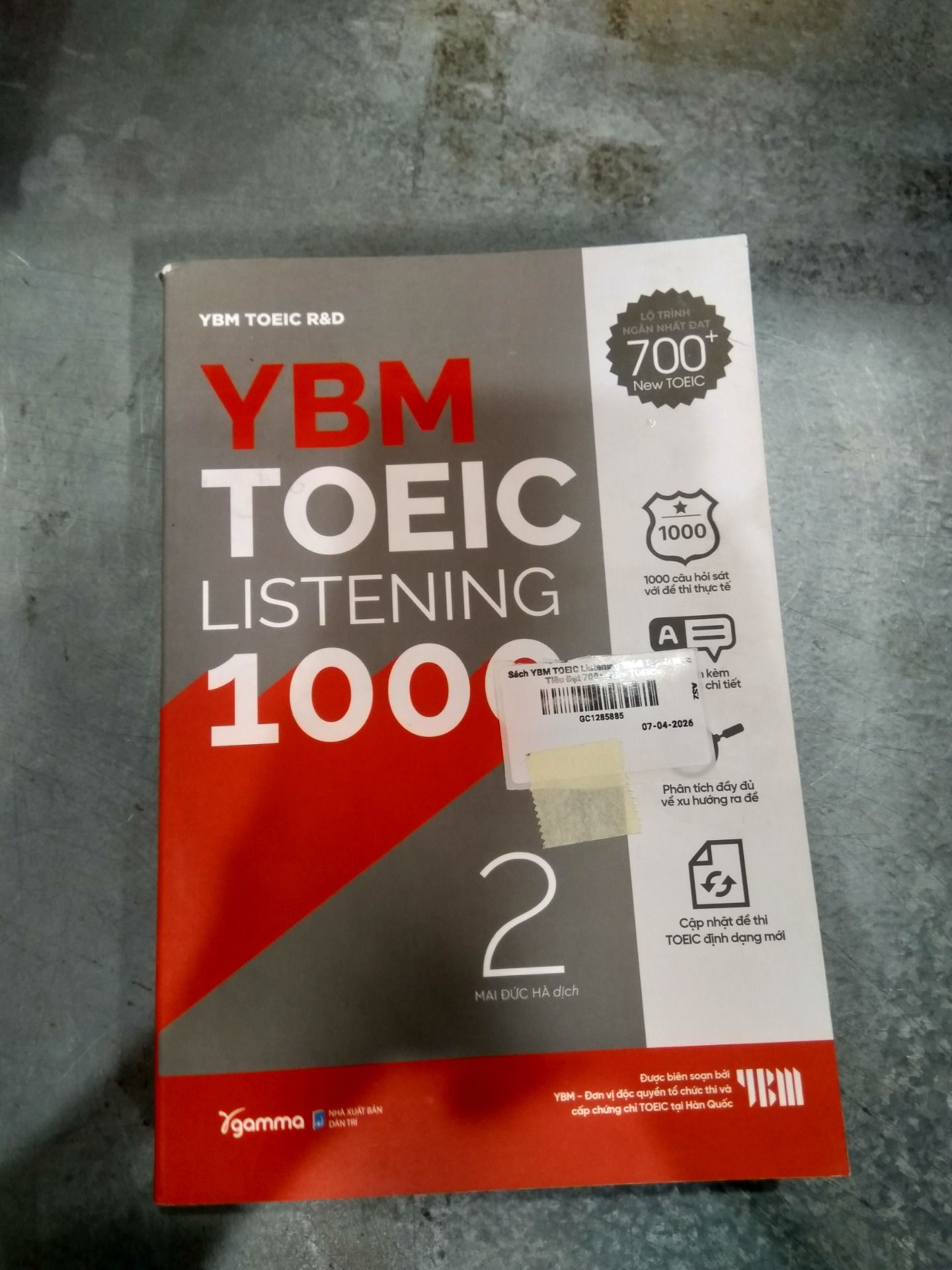 Sách YBM TOEIC Listening 1000 Tập 2: Mục Tiêu Đạt 700+ Điểm TOEIC