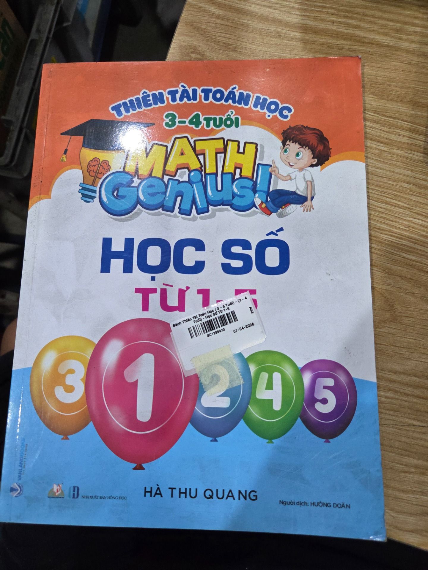 Sách Thiên Tài Toán Học ( 3 - 6 Tuổi) - (3 - 4 Tuổi) - Học Số Từ 1-5