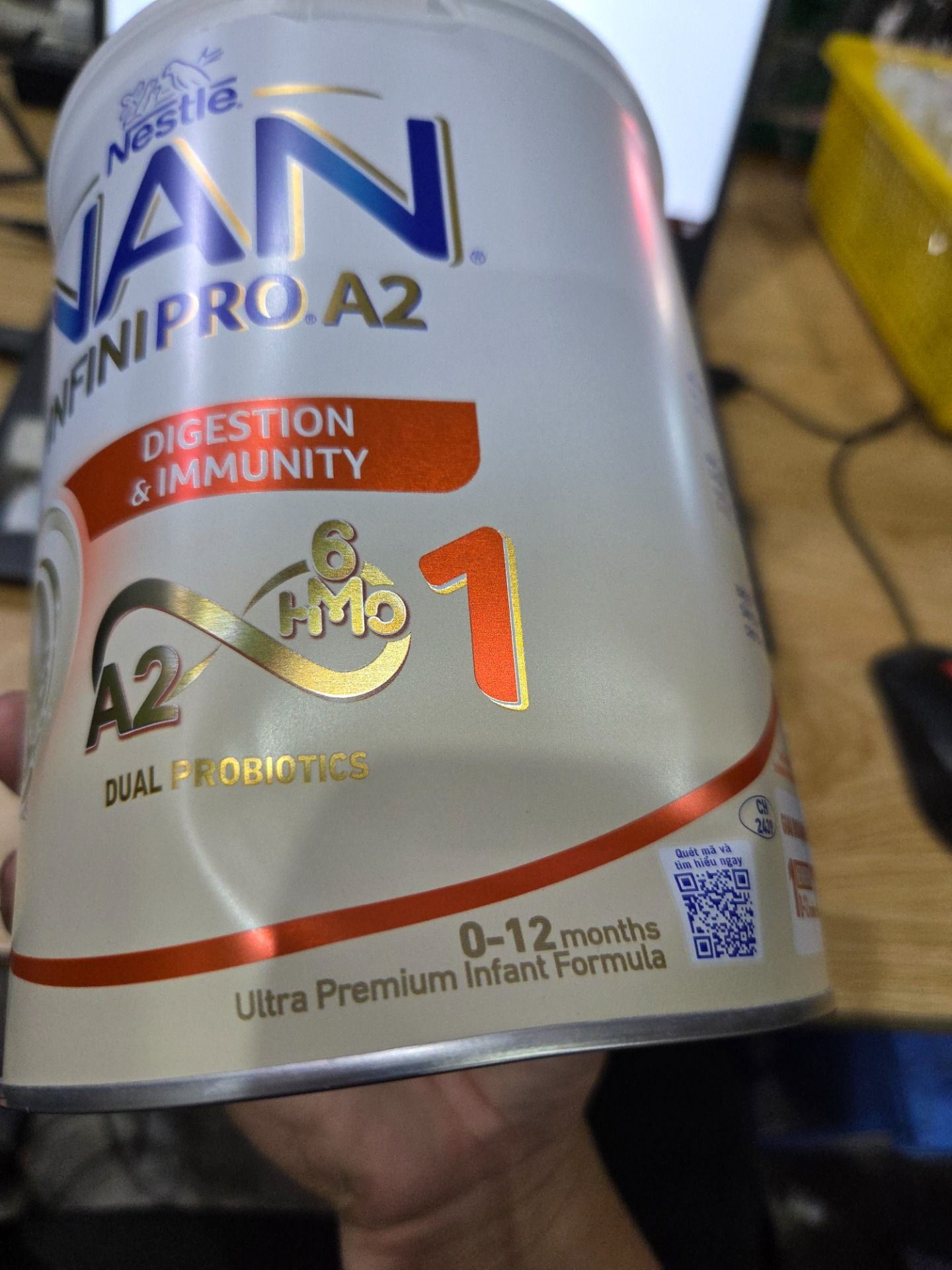 Sữa bột Nestlé NAN INFINIPRO A2 1 với công thức đầu tiên chứa đạm A2, 6HMO   Lợi khuẩn kép nhập khẩu Thụy Sĩ - Hộp 800g cho bé 0 - 12 tháng