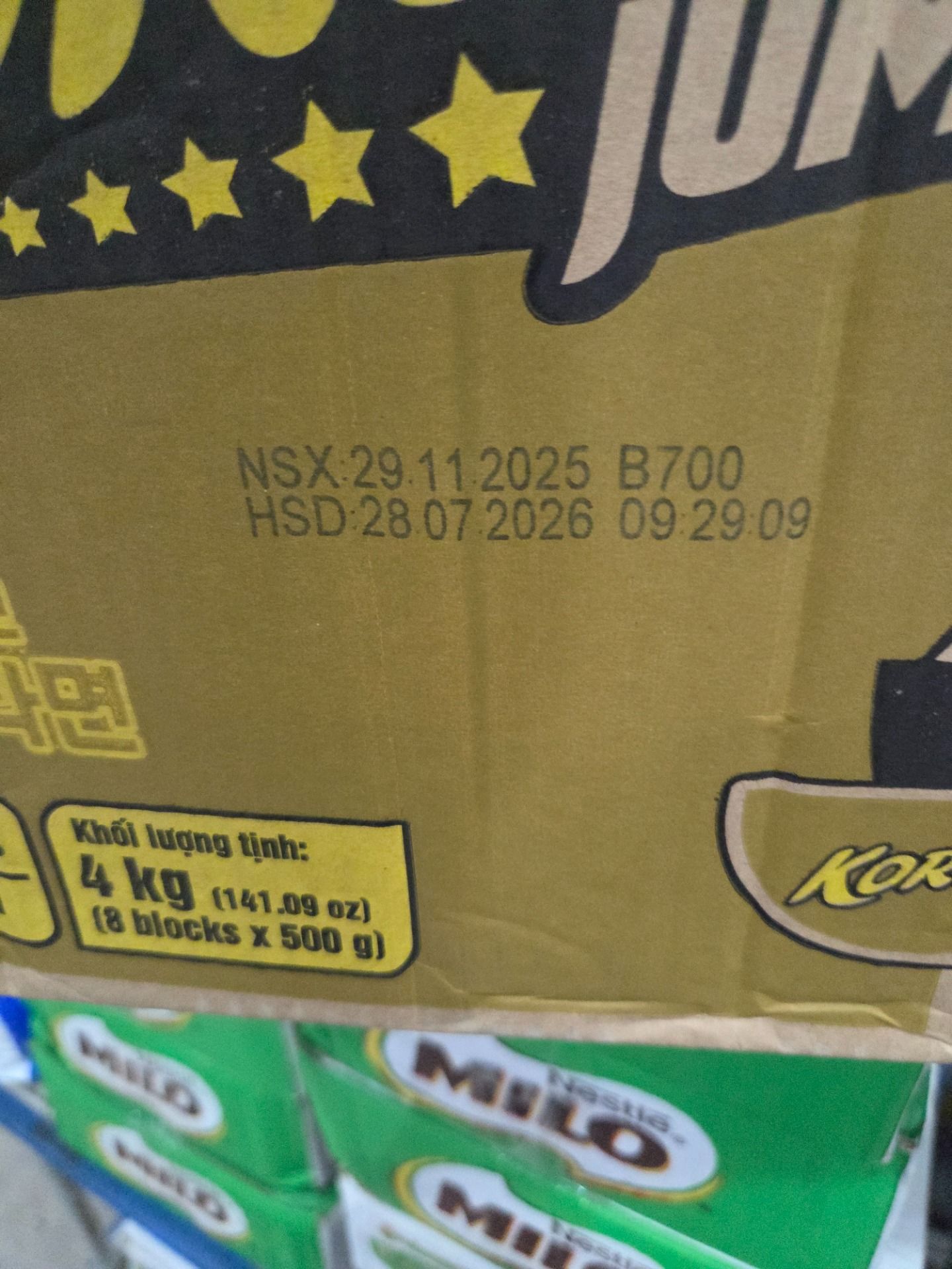 Thùng 8 Lốc Mì vị Lẩu Thái chua cay Koreno Jumbo 500g