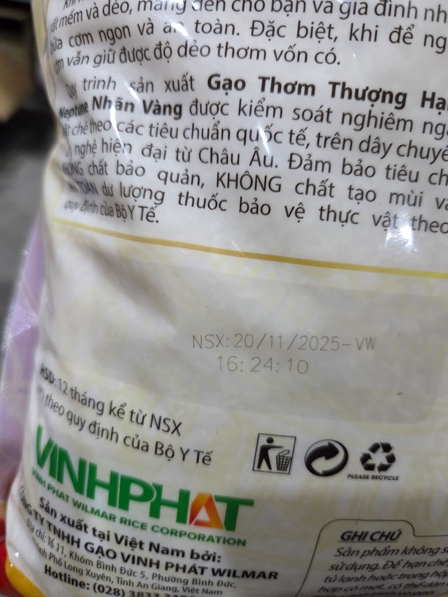 Gạo Thơm Thượng Hạng Neptune Nhãn Vàng 5kg