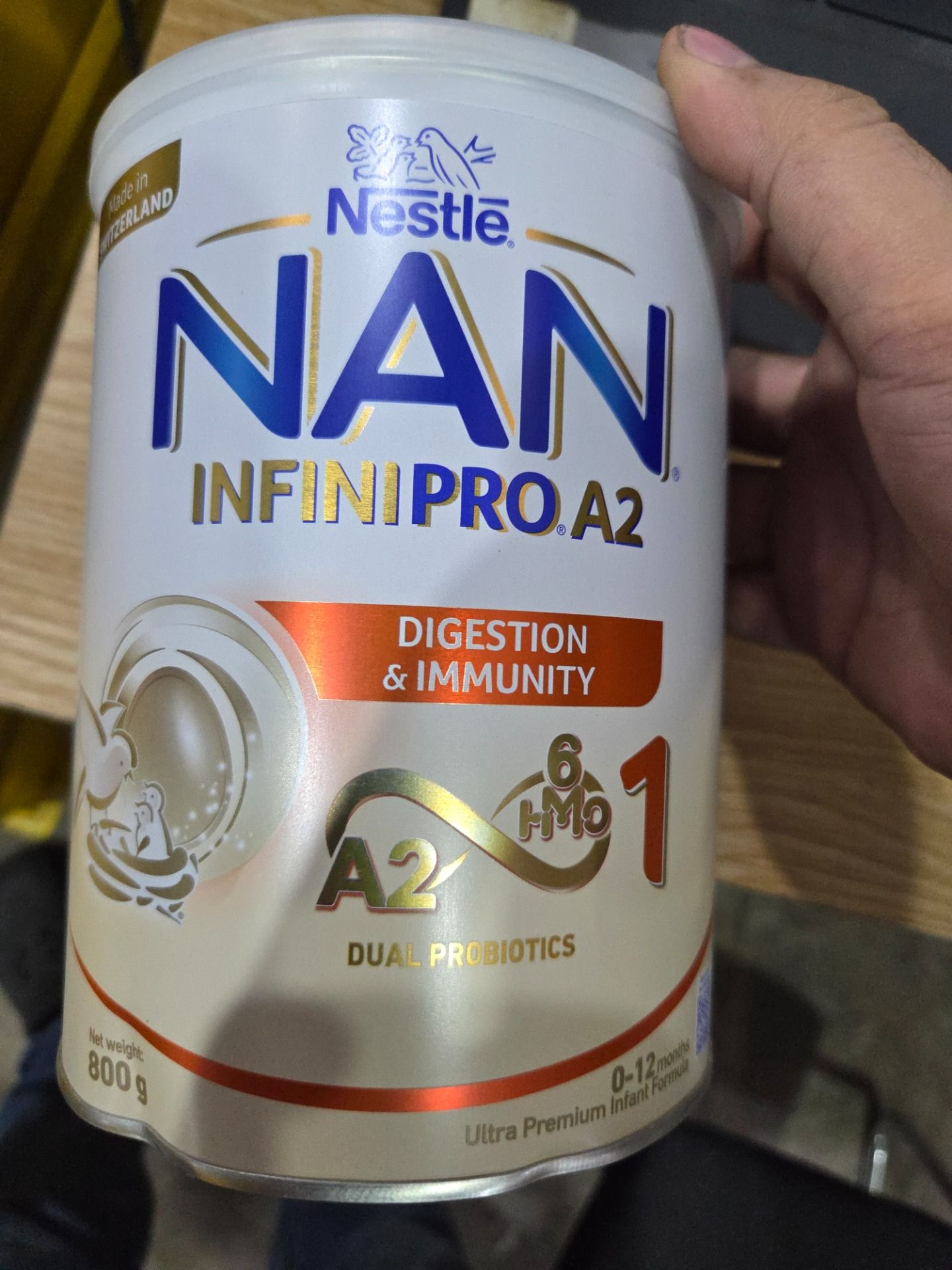 Sữa bột Nestlé NAN INFINIPRO A2 1 với công thức đầu tiên chứa đạm A2, 6HMO & Lợi khuẩn kép nhập khẩu Thụy Sĩ - Hộp 800g cho bé 0 - 12 tháng