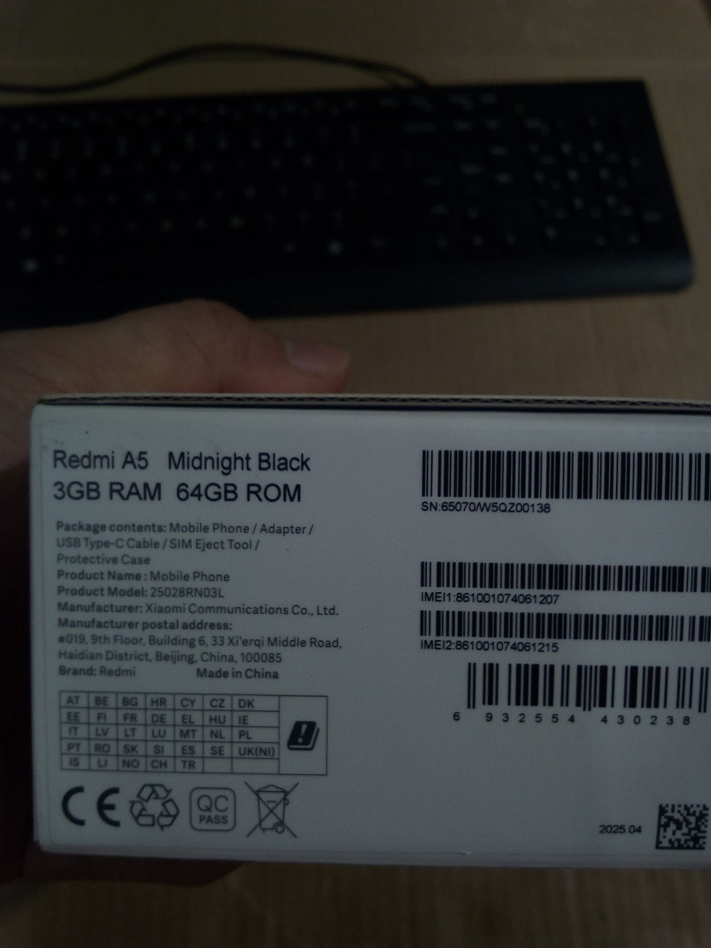 Điện thoại Xiaomi Redmi A5 3GB/64GB - Hàng chính hãng - Đen