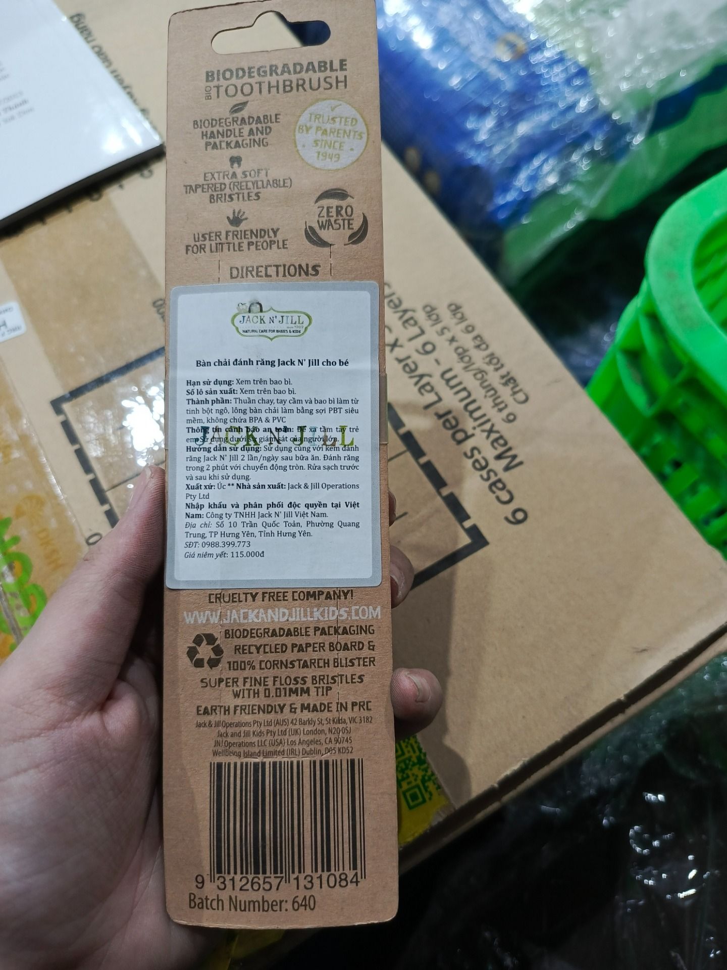 Bàn chải đánh răng cho bé Jack N' Jill - Hình Dino (Từ 1 tuổi)