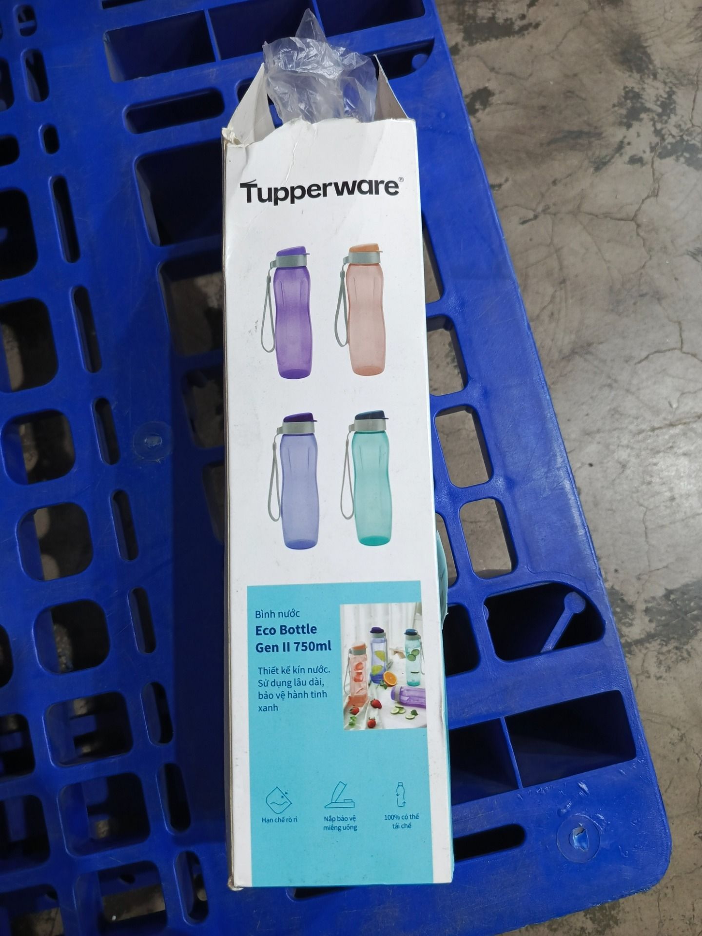 Bình Nước Tupperware Eco Gen II 750ml - Viền Hồng